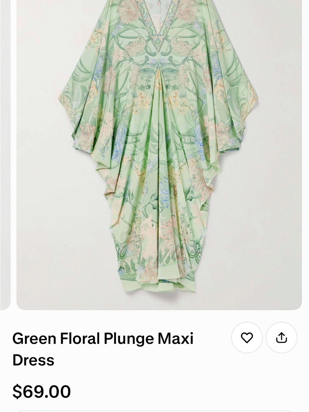 Green Floral Plunge Maxi Dress